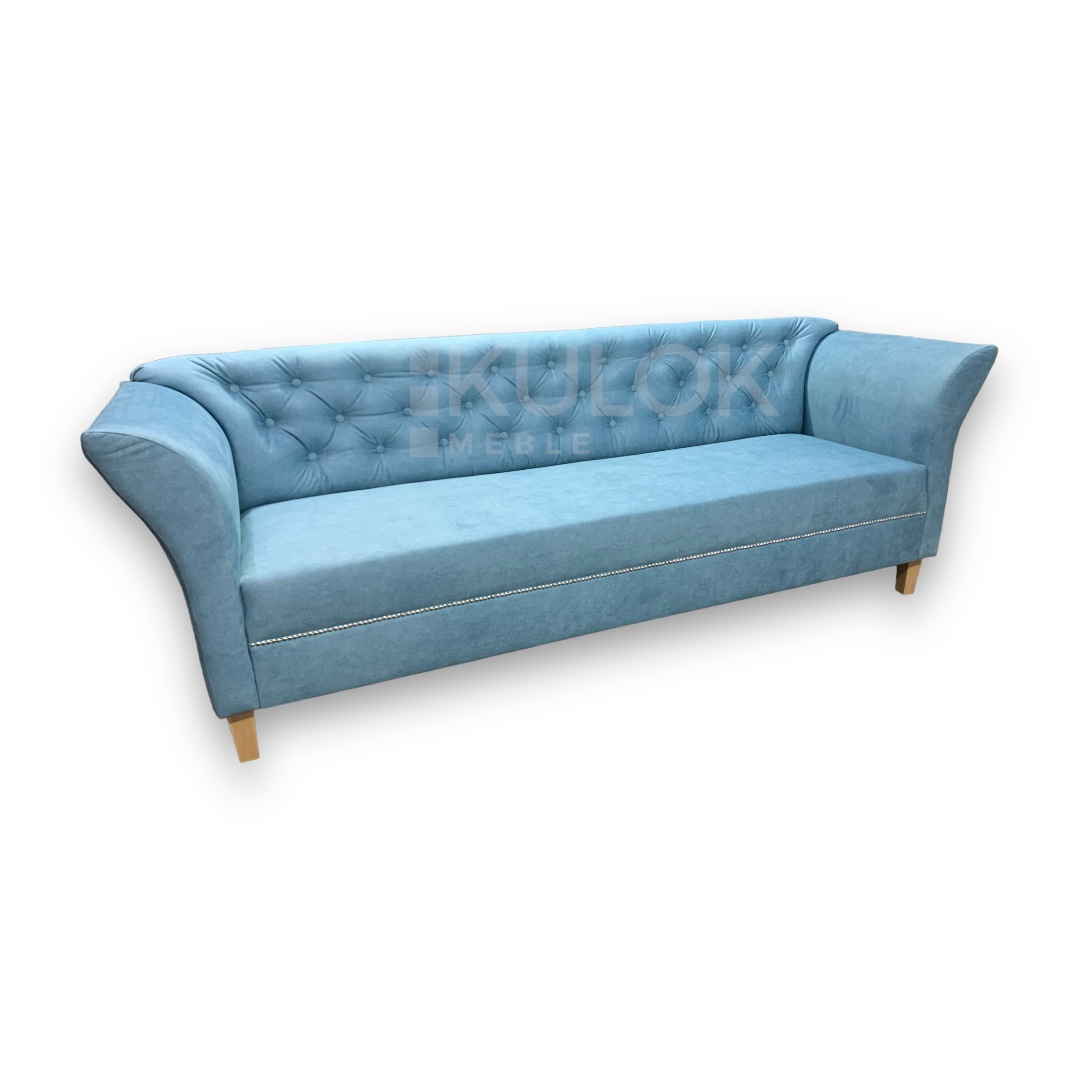 Elegancka Sofa do Salonu w kolorze Jasnoniebieski Kolor i Pikowanie